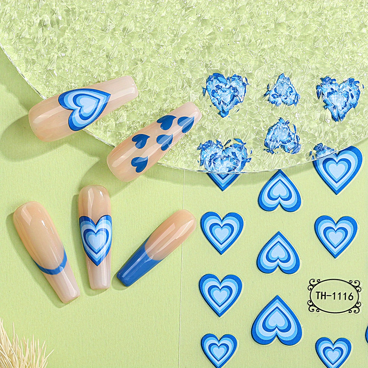 3d Heart Love Nail Art Stickers Valentine Self adhesive Temu