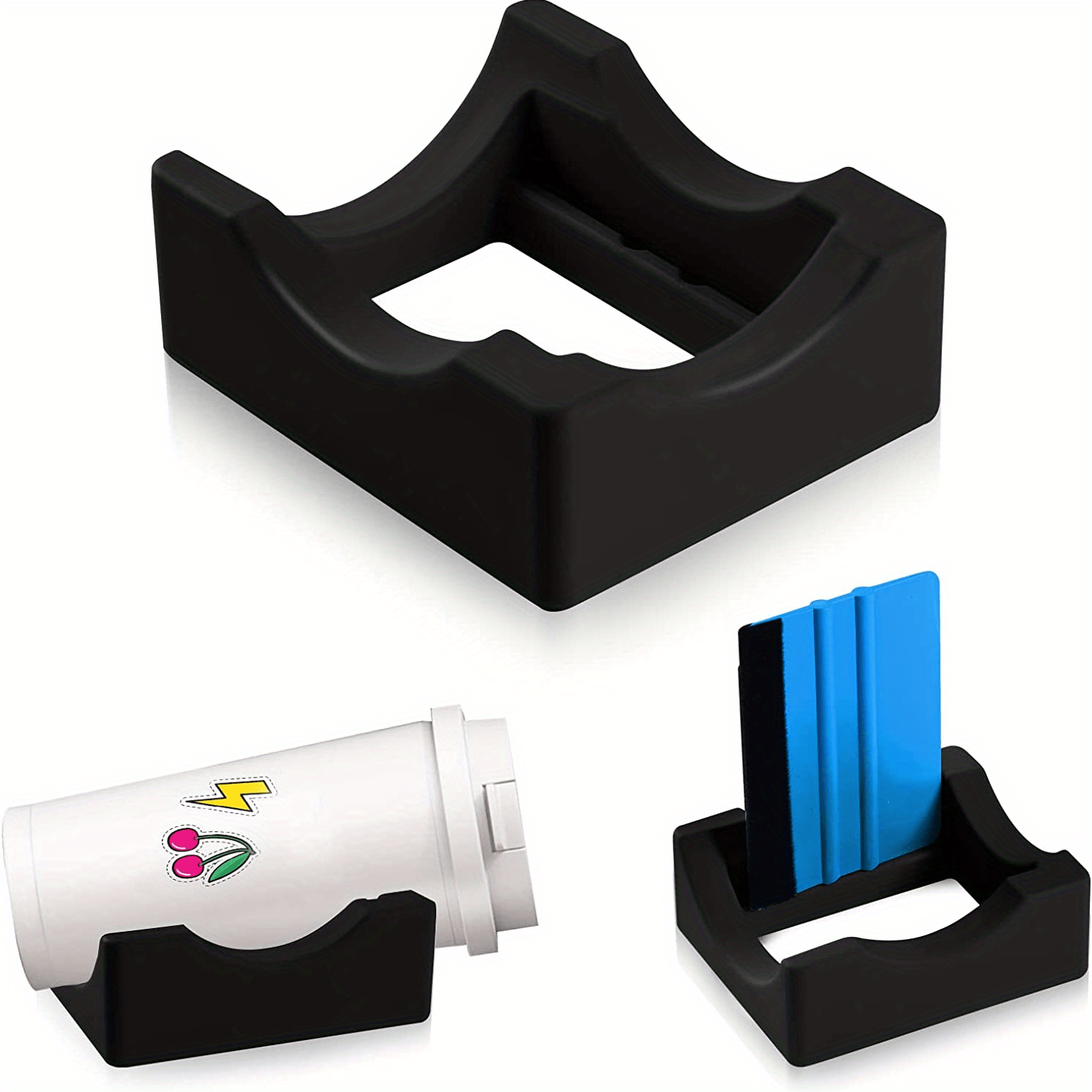 JTWEEN Silicone Cup Cradle with Built-in Slot,Silicone Cup Cradle