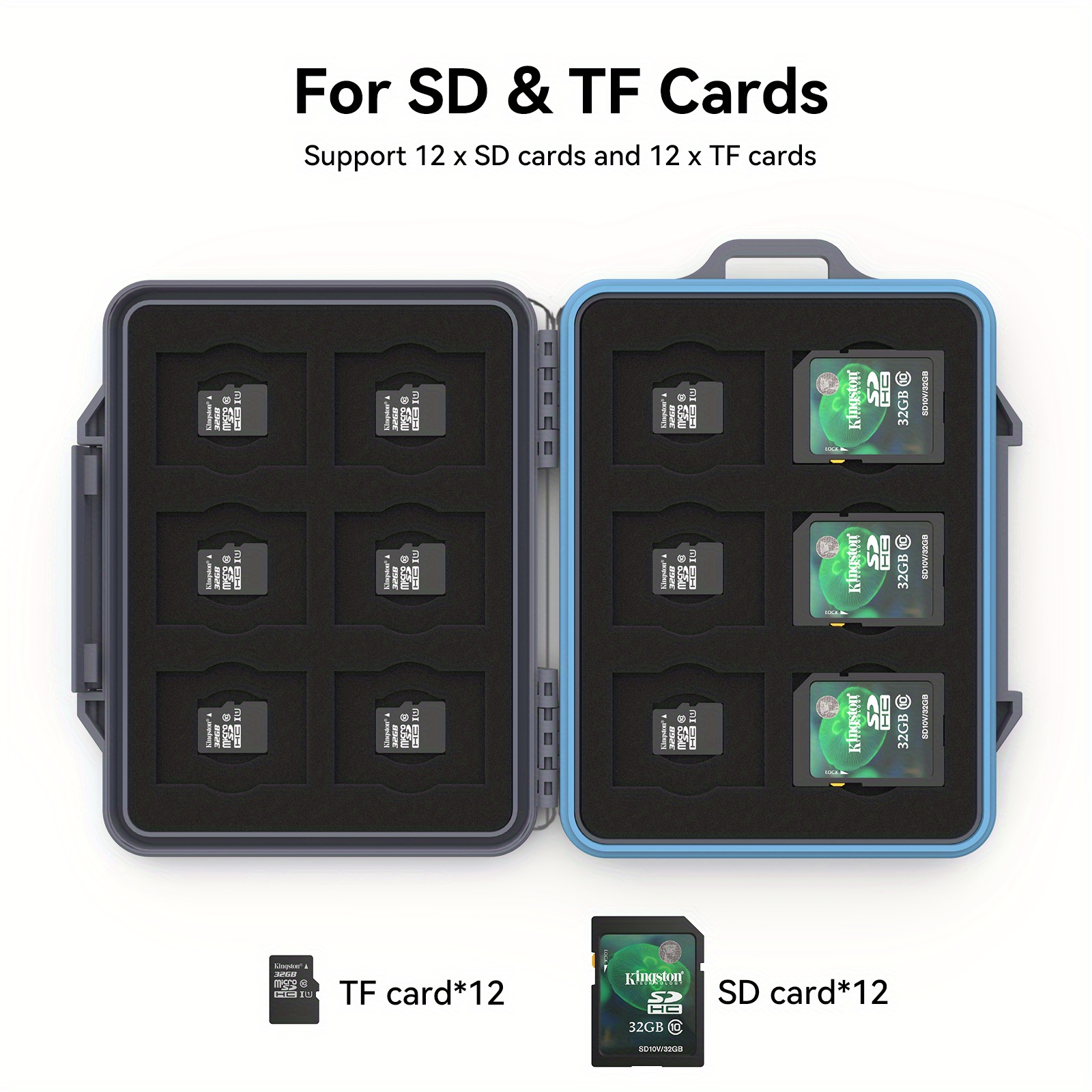 Multi-grid Waterproof Memory Card Case Micro SD Card Holder 16