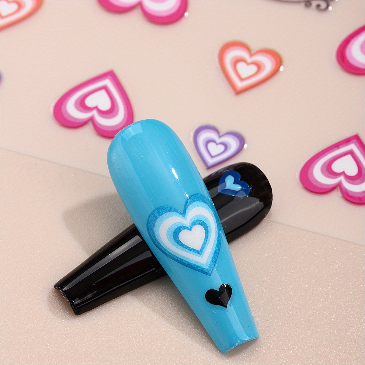 3d Heart Love Nail Art Stickers Valentine Self adhesive Temu