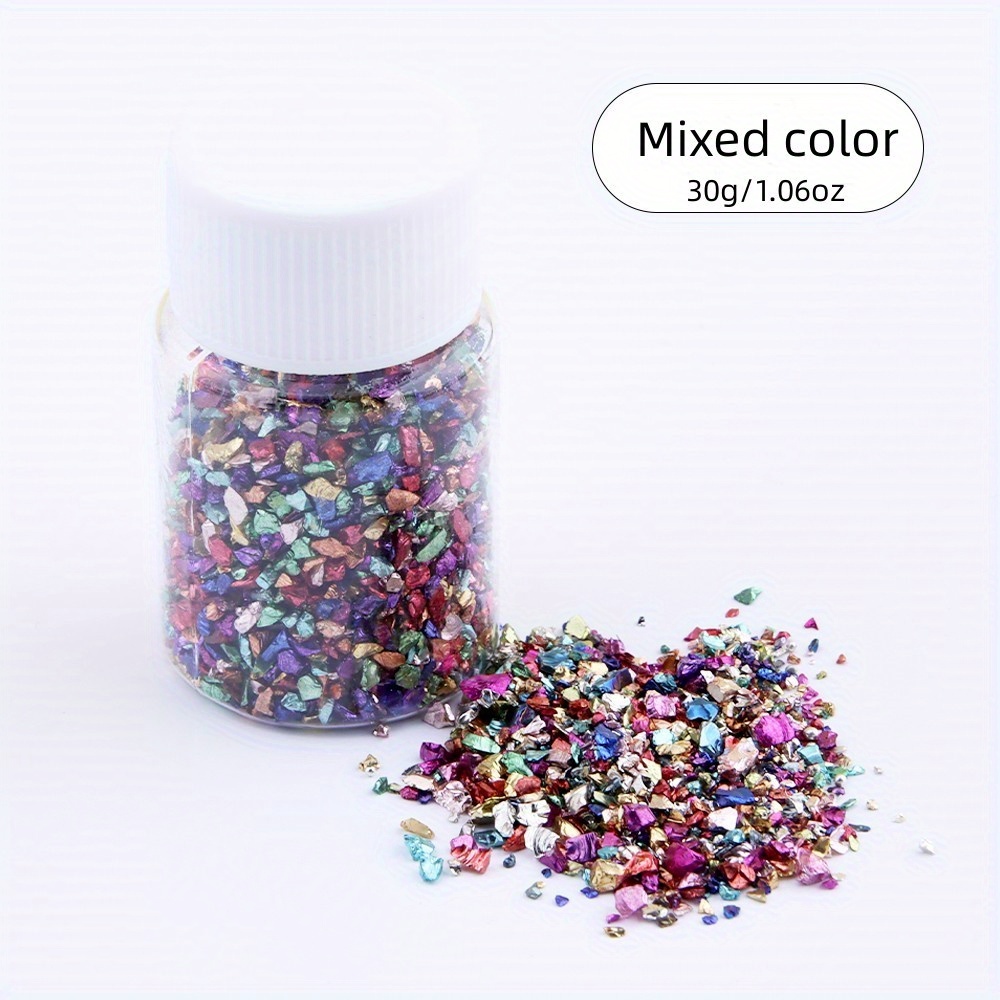 30g/bottle Crushed Glass Craft Glitter For Resin, Irregular