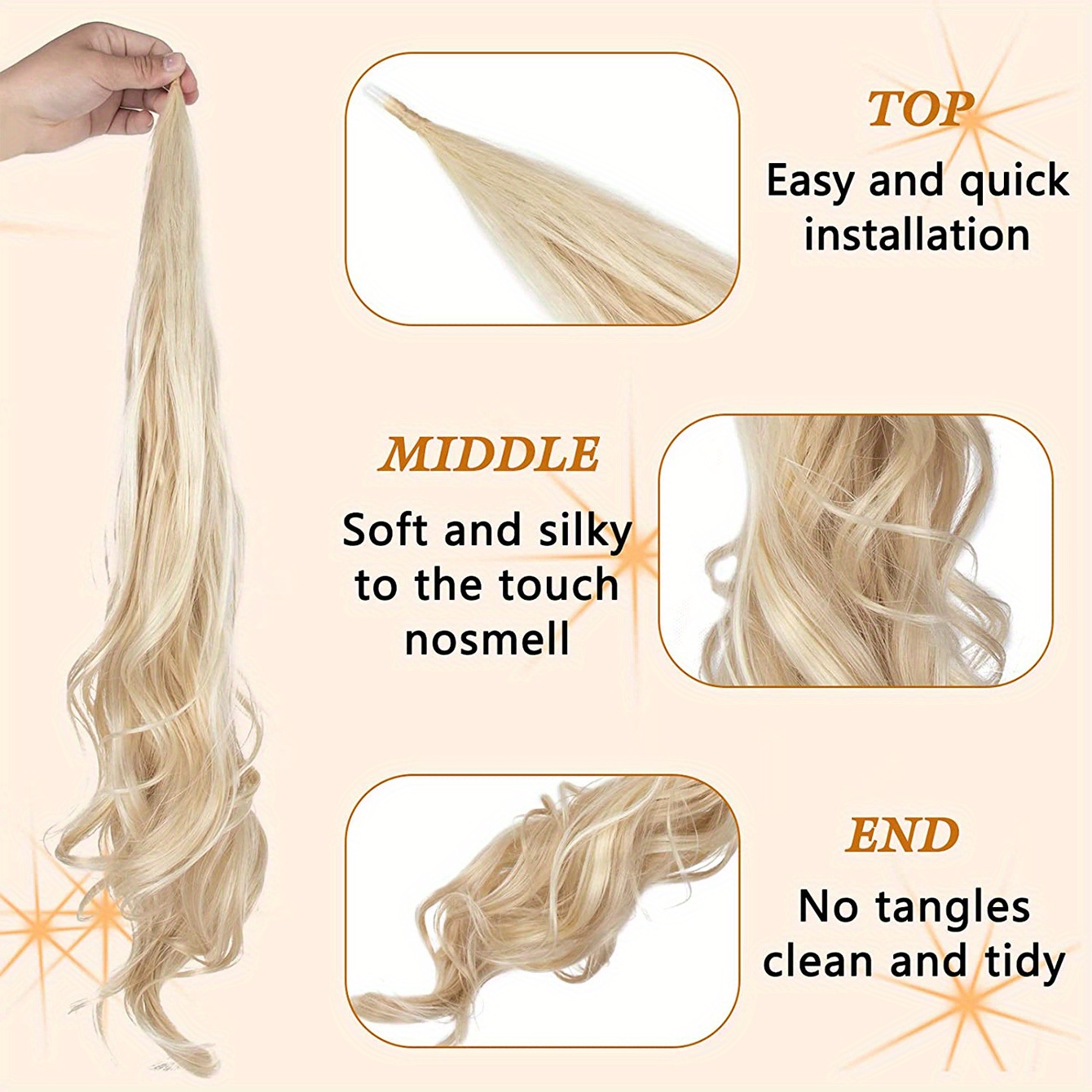 High Quality Curly Ponytail Wig Women Magic Wand Hair Piece Temu