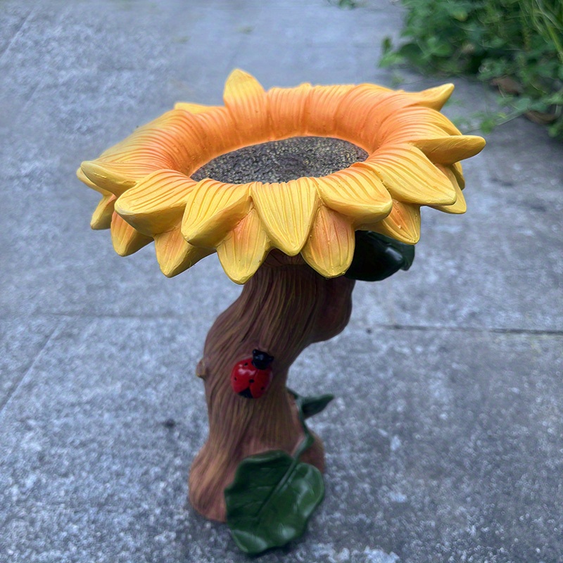 Sunflower Bird Bath Garden Ornament Sunflower Bird Bath Temu