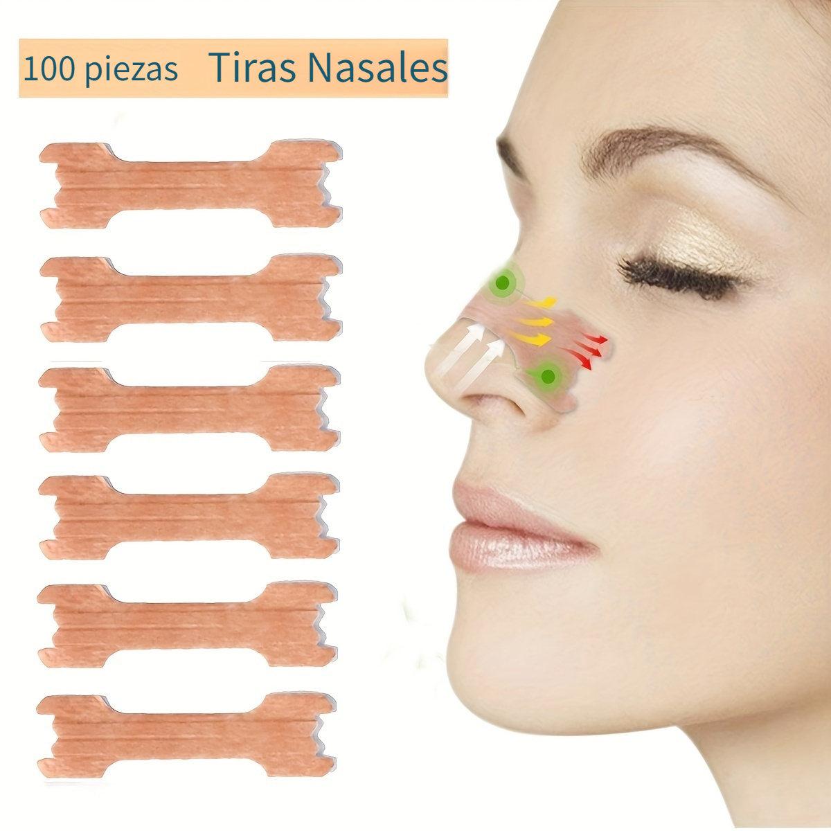 Tiras nasales para respirar tiras antironquidos 100 Uds tiras