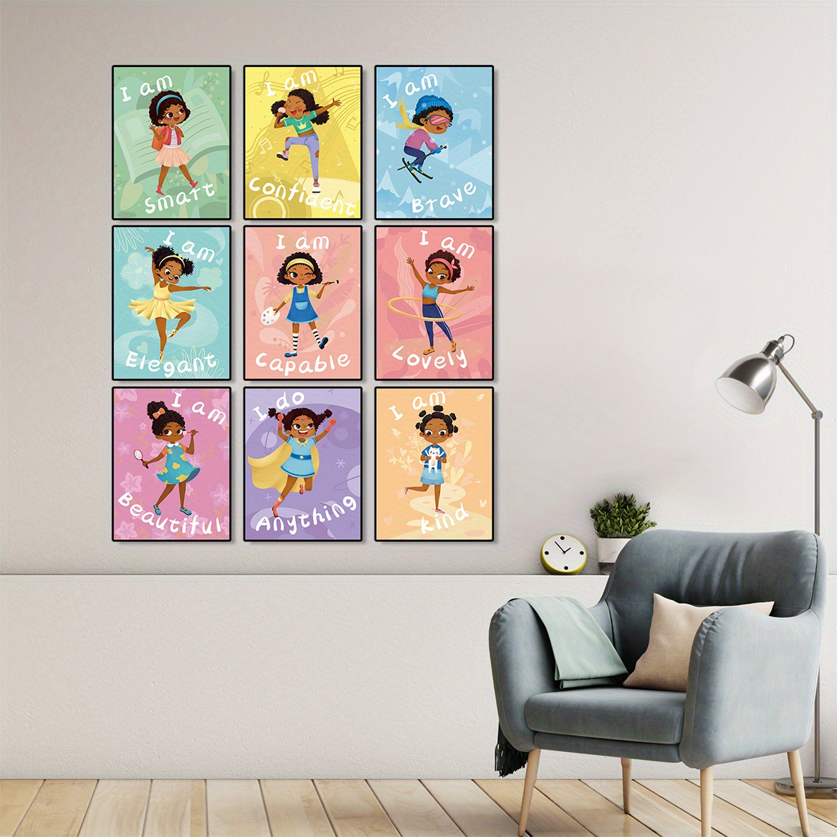 Set Of 4 Girls Room Decor, Motivational Black Girl Wall Art, (unframed)  Kids Room Decor For Girls, Posters For Tween Girls Room, Girls Wall  Decor,kids