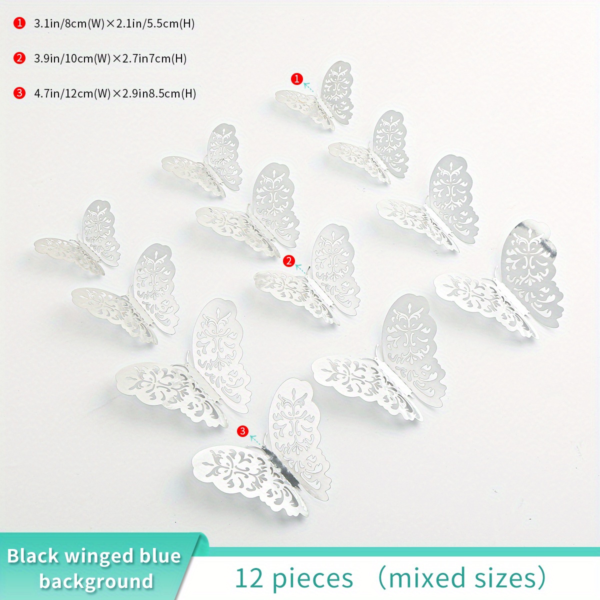 Black And White Butterfly Stickers 3d Simulation Of - Temu United Arab  Emirates