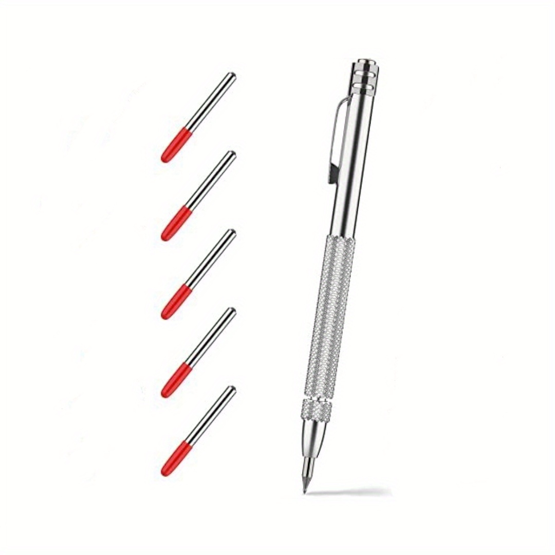  COHEALI 4pcs Line Drawing Tool Pen Metal Marking Pen Metal  Scriber Pen Engraver Pen Metallic Marker Pens Ceramic Engraving Marking Pen  Layout Tool Metal Alloy Steel Plate Cutting Pen 