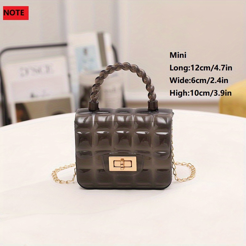Gingham Embossed Shoulder Bag Metal Chain Crossbody Bag