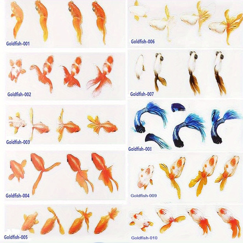 3D Goldfish Resin Stickers