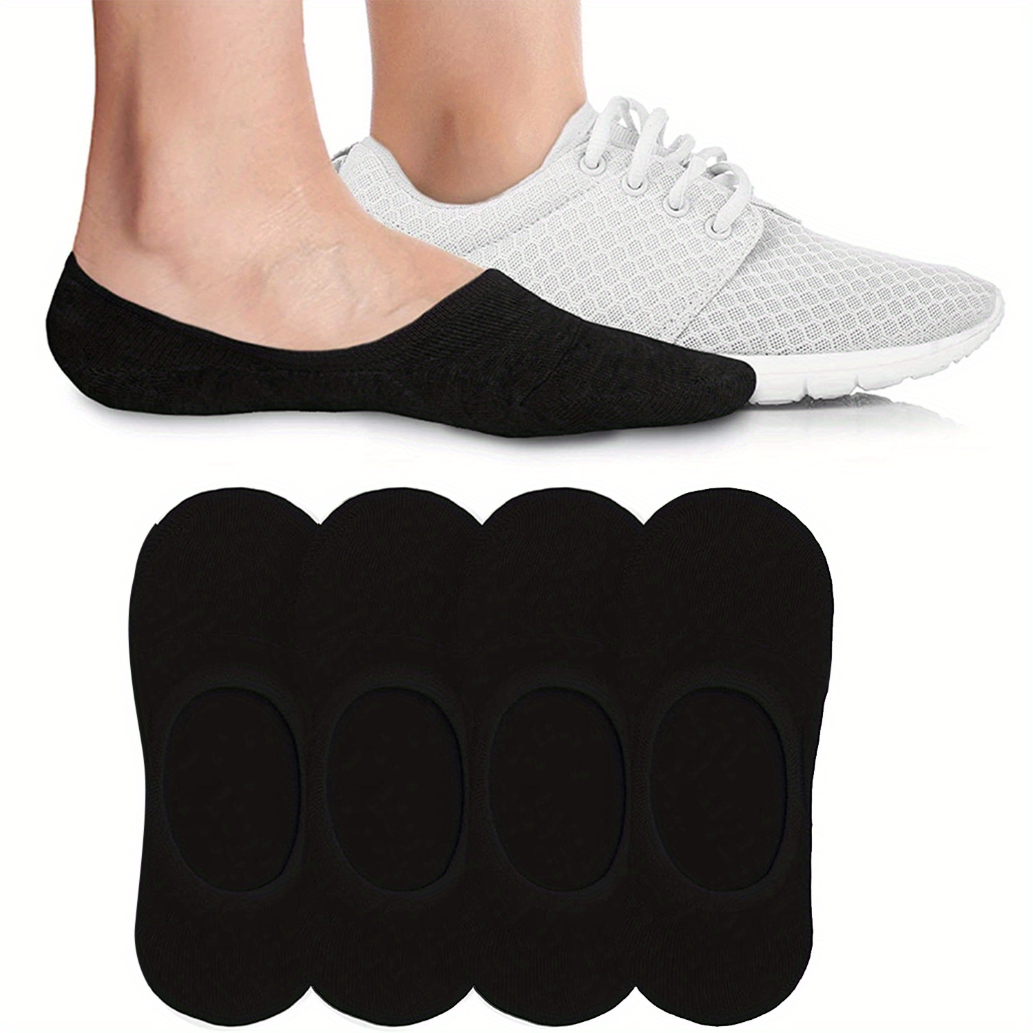 4 Pairs Of Low-cut Athletic Running Socks With Tabs For Men And Women