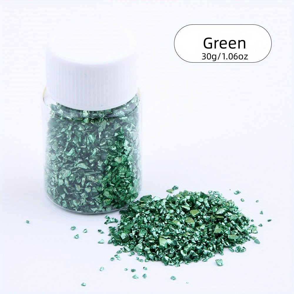 Visland Glitter Crushed Glass for Resin Art, Small Broken Glass Pieces  Irregular Crystal Chunky Flakes Sequins for Nail Arts DIY Vase Filler Epoxy