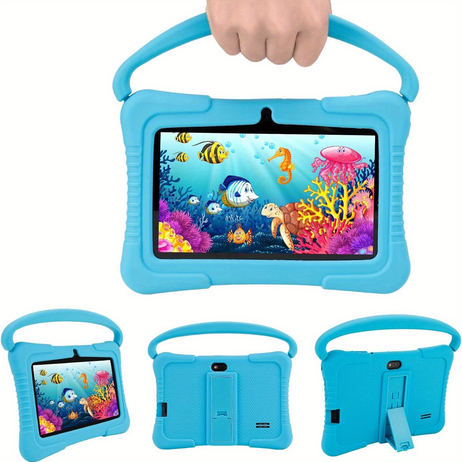 kids tablet education 7 inch pad preschool study 32g study pad wifi 6 hd screen free apps download 2camera parental lock silicone protect free montessori education games