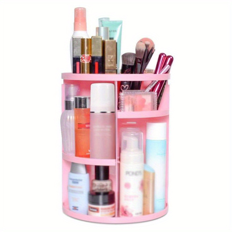 Syntus 360 Rotating Makeup Organizer, DIY Adjustable Bathroom Makeup Carousel Spinning Holder Rack, Large Capacity Cosmetics Storage Box Vanity