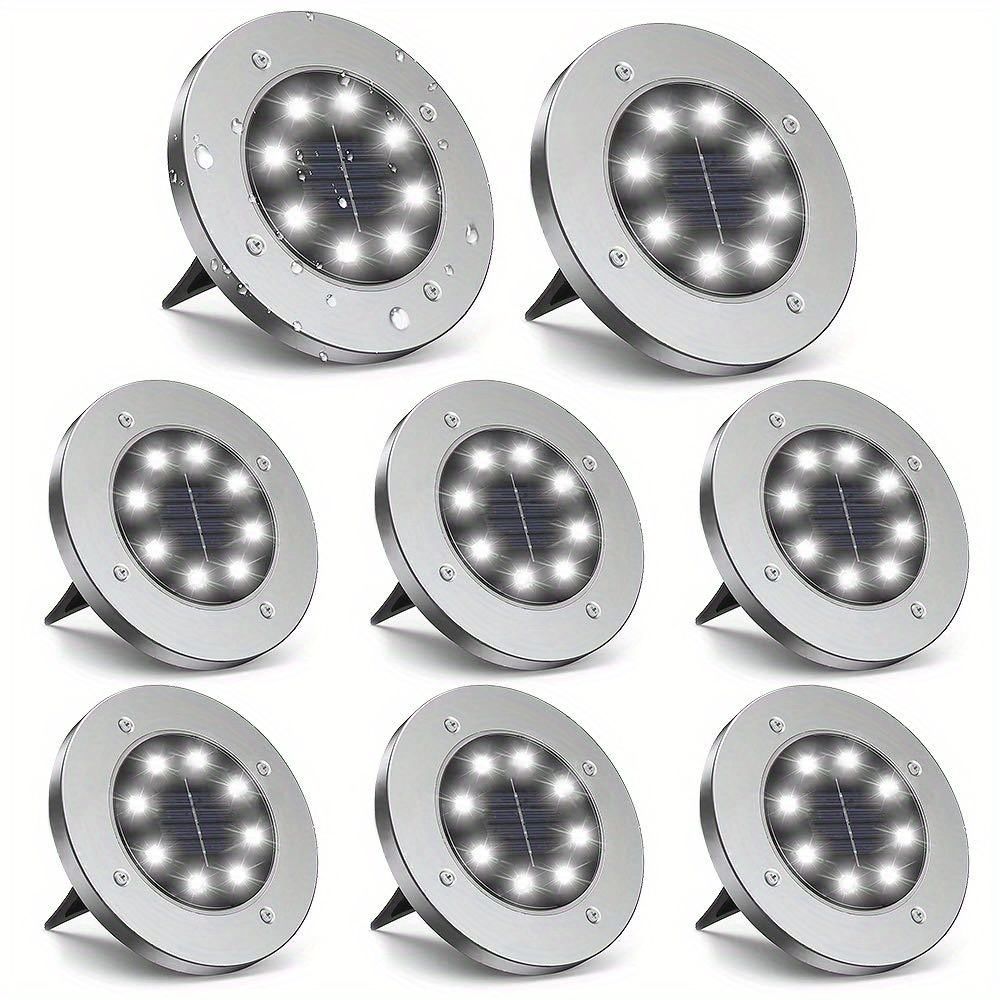 Paquete 8 Luces Solares Suelo Cambian Color 8 Luces Led - Temu