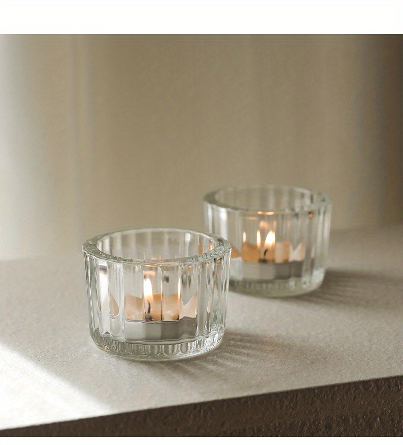 Transparent Glass Candle Cover Romantic Candlelight Dinner Style Decor  Holder