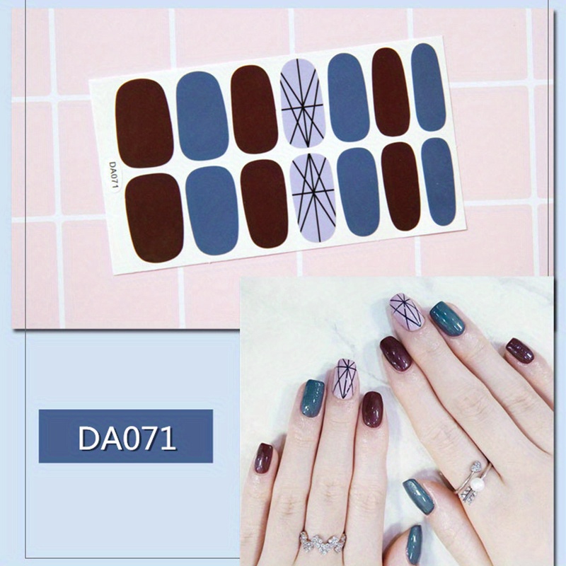 Full Nail Stickers Full Wrap Nail Art Stickers Self Adhesive - Temu ...