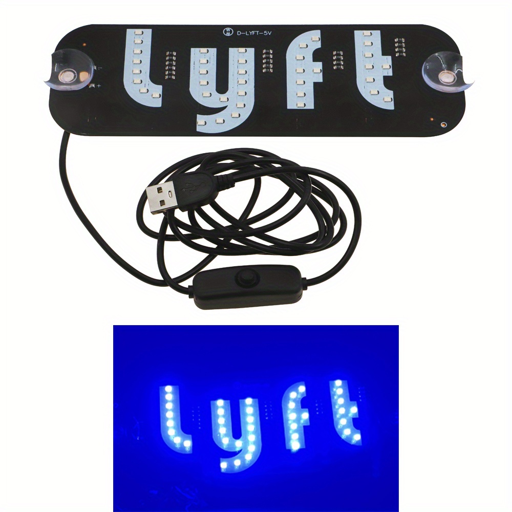 Lyft Taxi Led Car Windscreen Cab Indicator Lamp Usb 5v Sign - Temu
