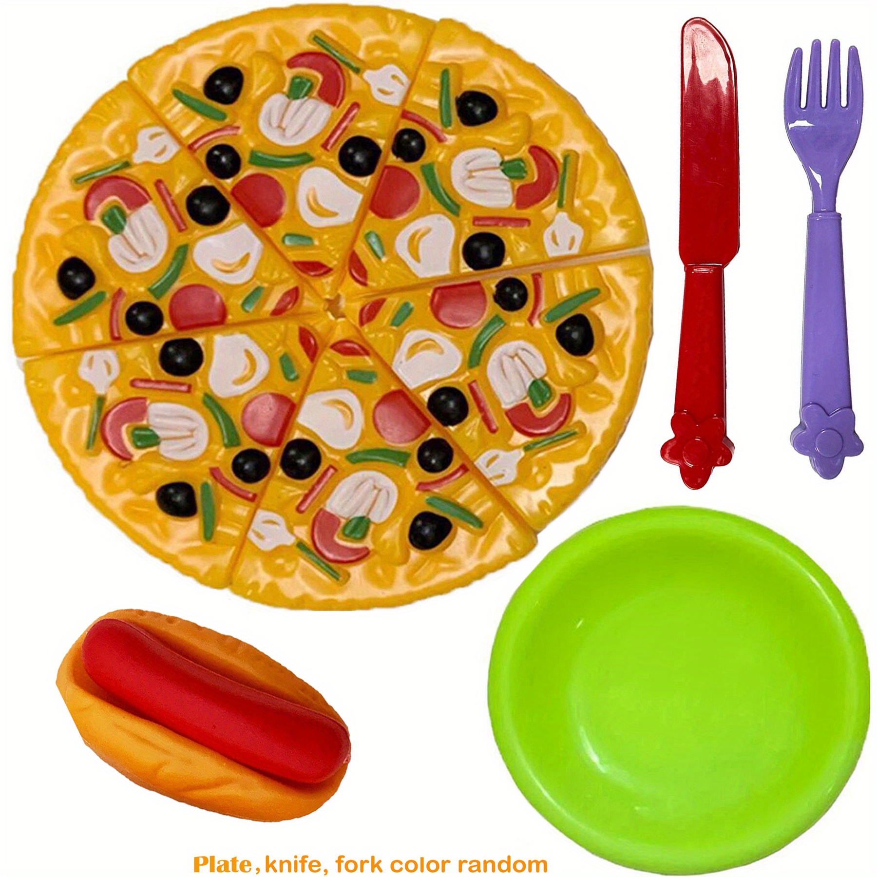 Realistic Pizza Toys For Kids, Toy Food Game Set, Kitchen Food Set,  Educational Game Kitchen Accessories, Girls And Boys Birthday, Christmas  Gift - Temu