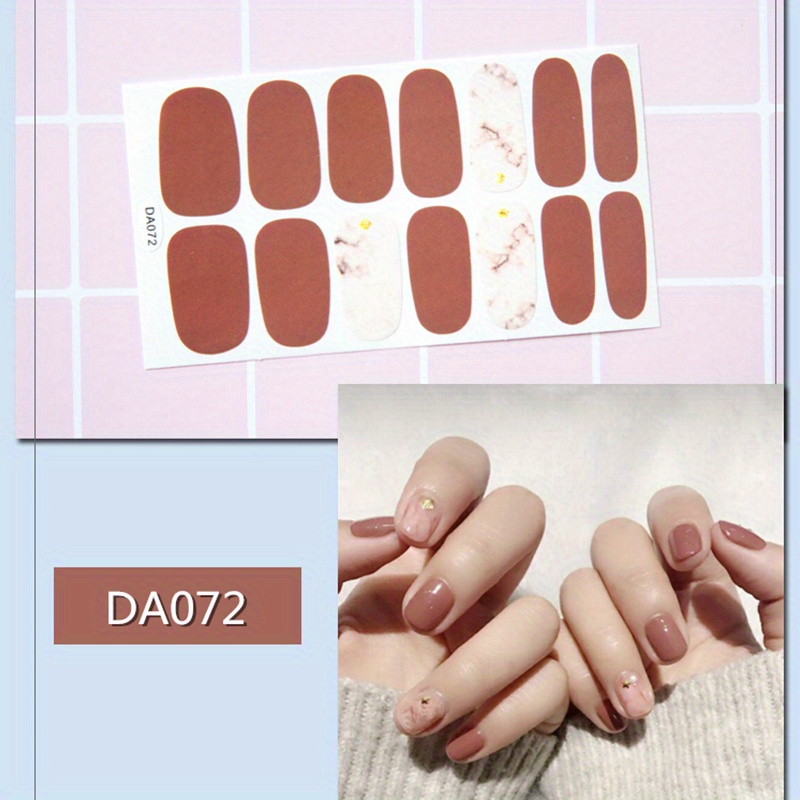 Full Nail Stickers Full Wrap Nail Art Stickers Self Adhesive - Temu ...