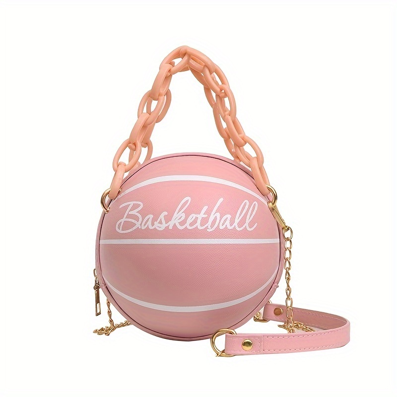 Women's Shoulder Bag PU Novelty Bag Basketball Shaped Chain Bag