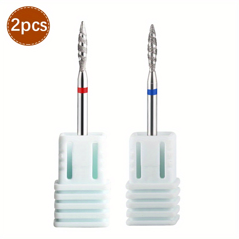 2pcs Flame Cuticle Drill Bit Set, Safety Drill Bit, Electric Cuticle Removal Drill Bit