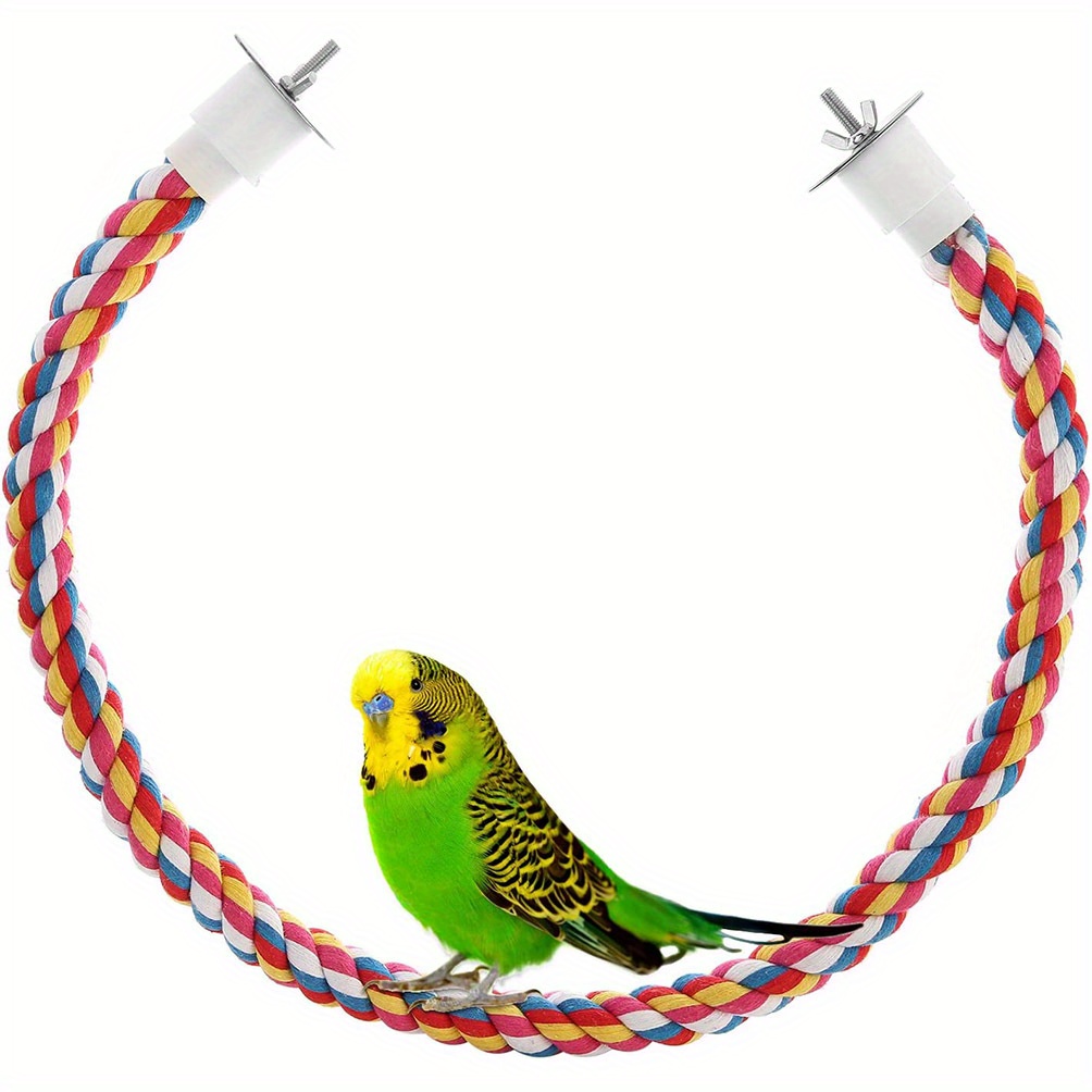 Bird Ropes Nibbling Toys Parrot Cotton Rope Rotating Ladder Temu
