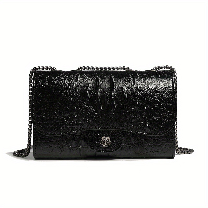 Chanel Medium Classic Crocodile Double Flap Bag - Black Shoulder