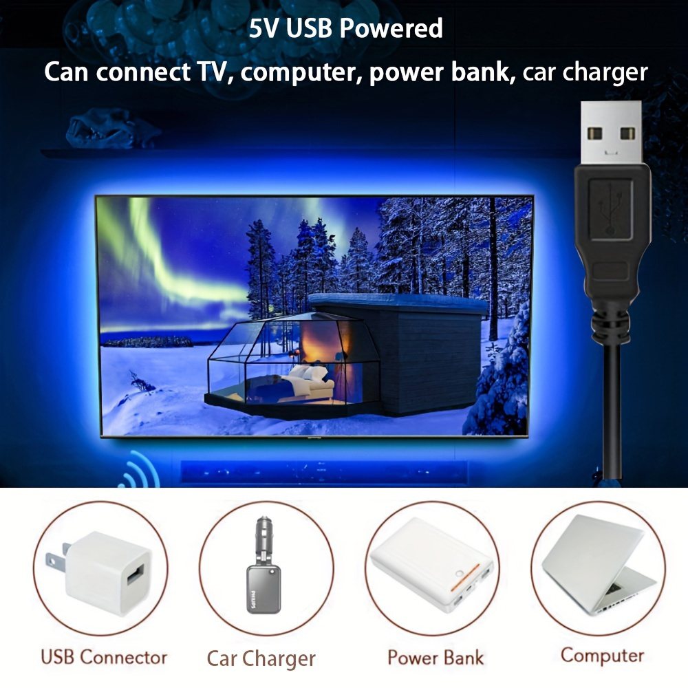 1set Dc5v USB Smd2835 Led Strip Light, Blue Light Flexible Adhesive  Atmosphere Lamp, DIY Home Decoration, Computer/tv Background, Car  Decorative Light