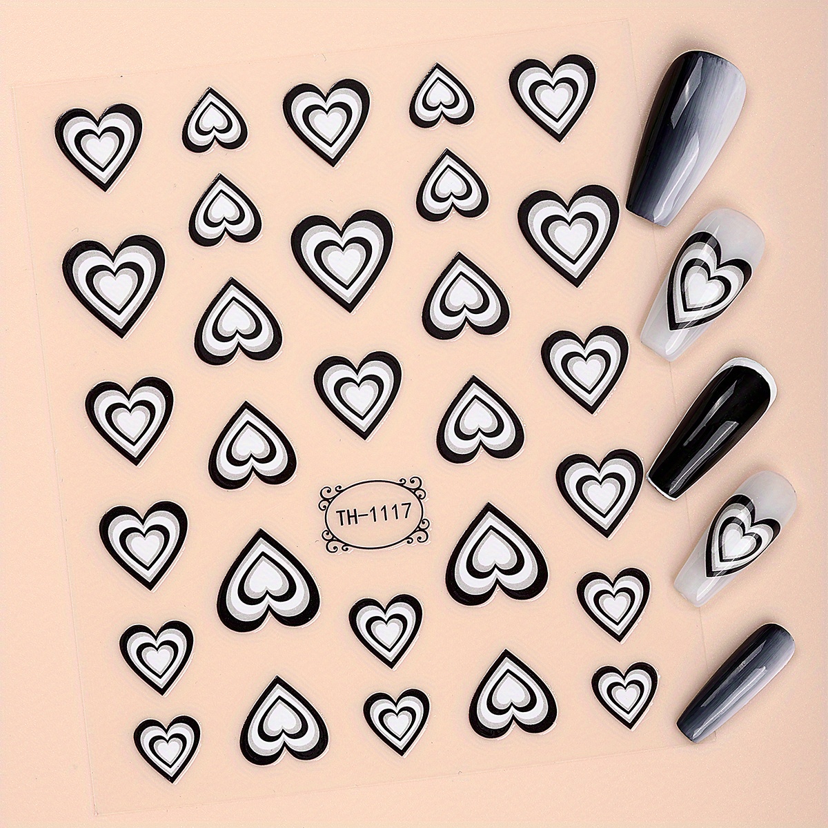 3d Heart Love Nail Art Stickers Valentine Self adhesive Temu