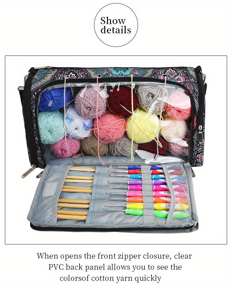 1pc Knitting Yarn Organizer,Knitting Bag Organizer, Yarn Storage Bag For  Organization, Large Capacity Crochet Tote Bag For Yarn Storage Suta