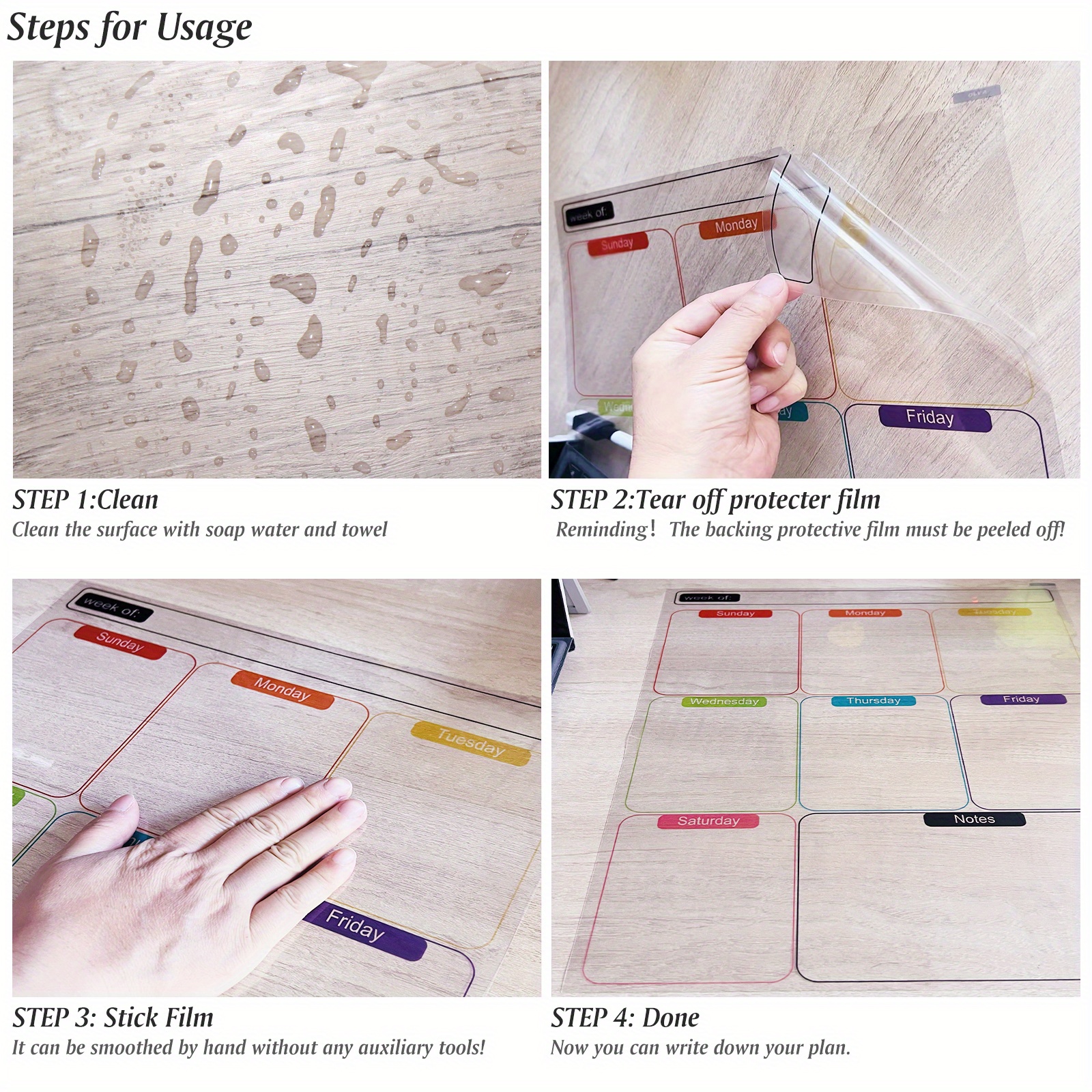 Dry Erase Board Weekly Planner Smooth Surface Plan List Temu