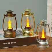 1pc mini vintage wind lamp led candle light small night light camping light bedside hanging light table light atmosphere light electronic candle light with 3 pieces ag13 battery powered details 15