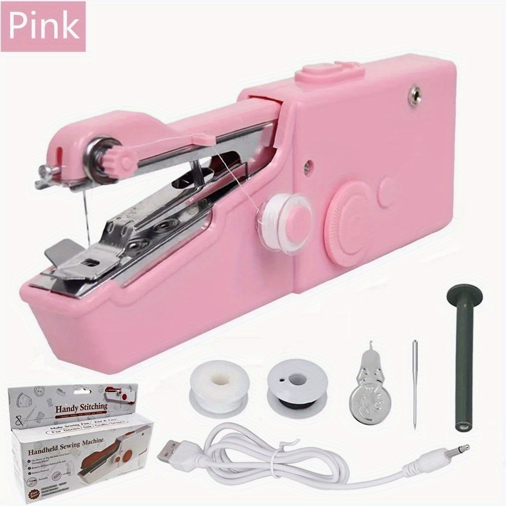 Handheld Sewing Machine Portable Single Stitch Sew Quick Cordless Compact  Repair