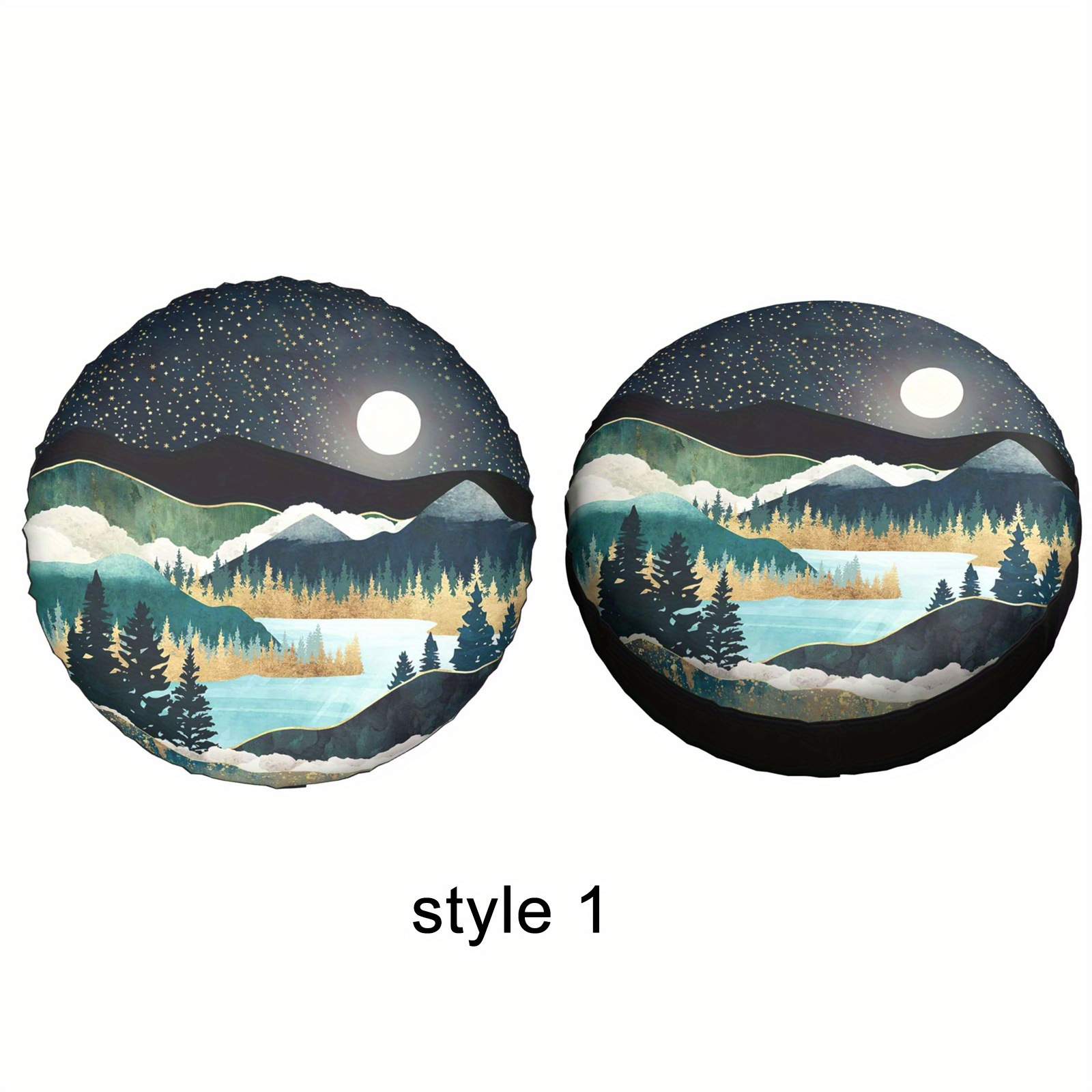 Mountain Lake Design Spare Tire Cover - Dust-Proof Polyester Cover For Trailers, RVs, Trucks (Fits 16 Inch Tires)