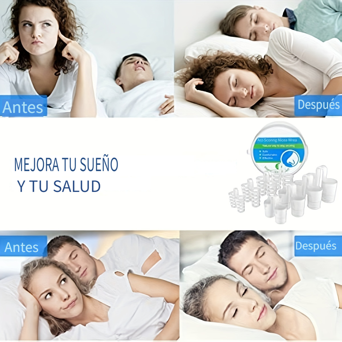 Dispositivos Anti Ronquidos,Dilatador Nasal+Protector Dental Para Dormir,Dilatadores  Nasales De Silicona,Anti Ronquidos Mejora la Respiración para Ayudar a  Dormir Mejor,2pcs : : Salud y cuidado personal