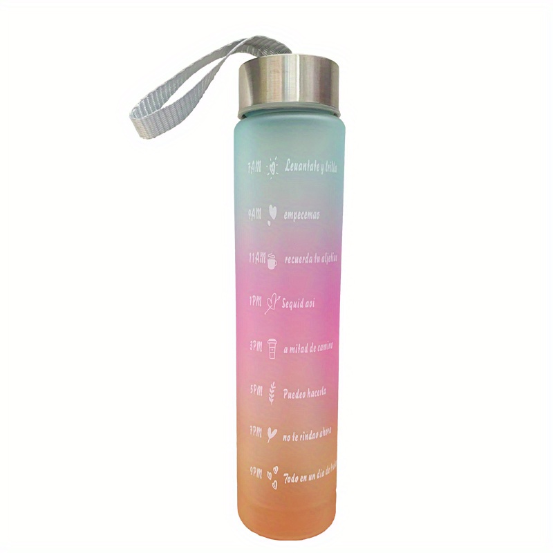 Motivational Water Bottle With Straw & Time Marker, Daily Water Intake  Bottle With Carrying Strap For Fitness,gym,school, Yoga, Hiking, And Also  Suitable For Drinking Water At Ordinary Times - Temu