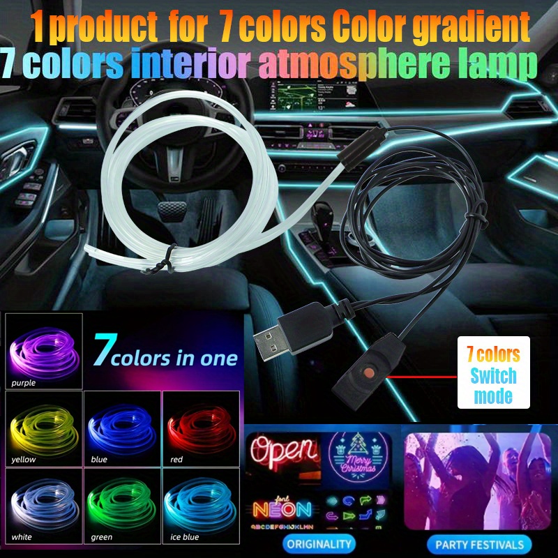 Bunte Auto Innen Dekorative Lampen Streifen Led Neon Atmosphäre Lampe Auto  Zubehör Kaltes Licht Auto Beleuchtung Umgebungs Lichter