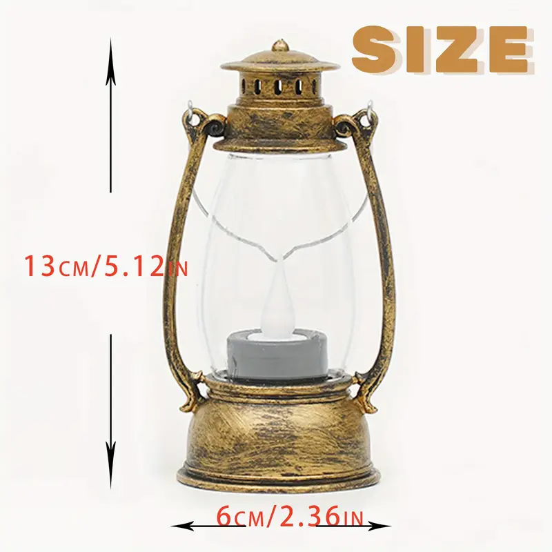 1pc mini vintage wind lamp led candle light small night light camping light bedside hanging light table light atmosphere light electronic candle light with 3 pieces ag13 battery powered details 1