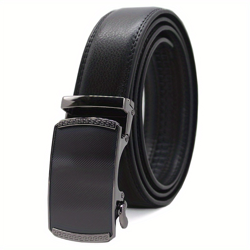 Men's Automatic Buckle PU Leather Belt for Business Suit