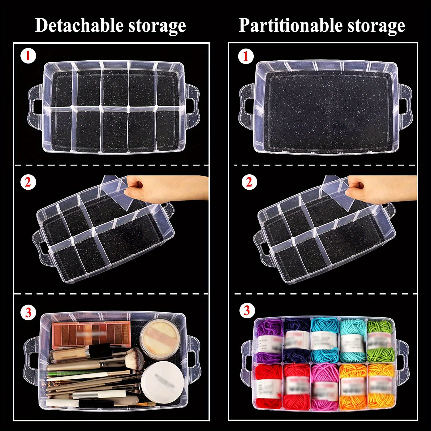 Kanja Plastic 7 Compartment Makeup Organizer