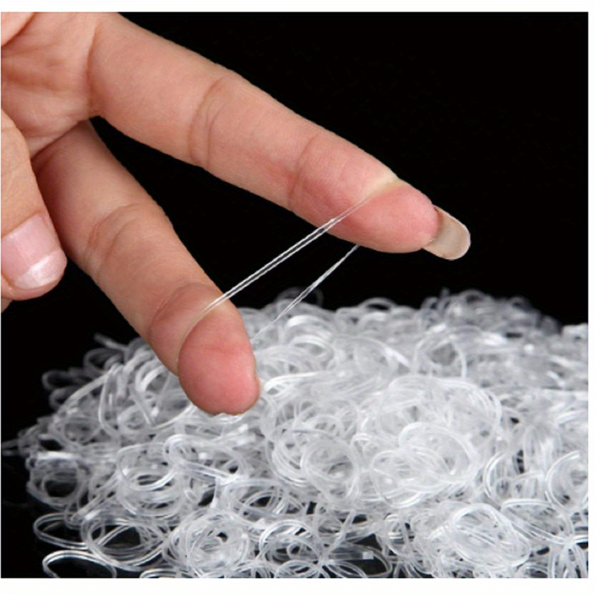 Image of 200pcs Mini Hair Ties Elastic Bands Clear Small Rubber Bands For Hair Ponytails Wedding Hairstyles Etc