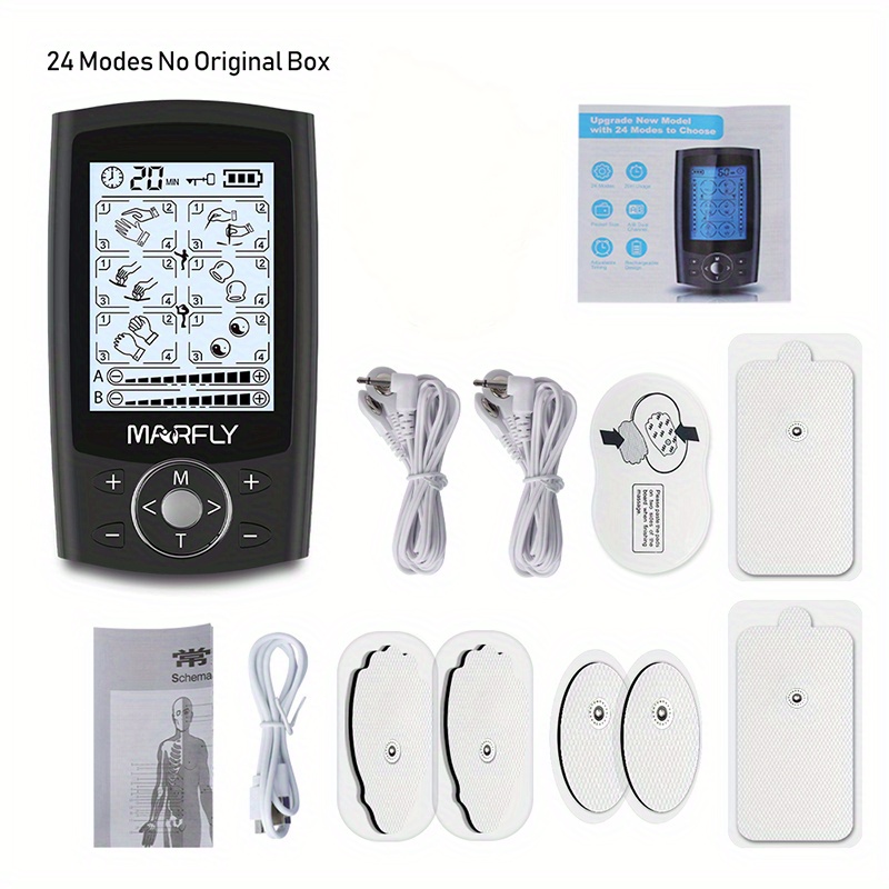 TEC.BEAN 24 Modes TENS Unit Muscle Stimulator Rechargeable TENS