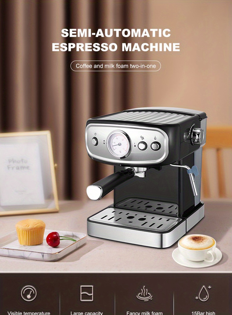 20 Bar Semi-Automatic Espresso Machine With Coffee Grinder & Milk Frot –  Cafe Crafters