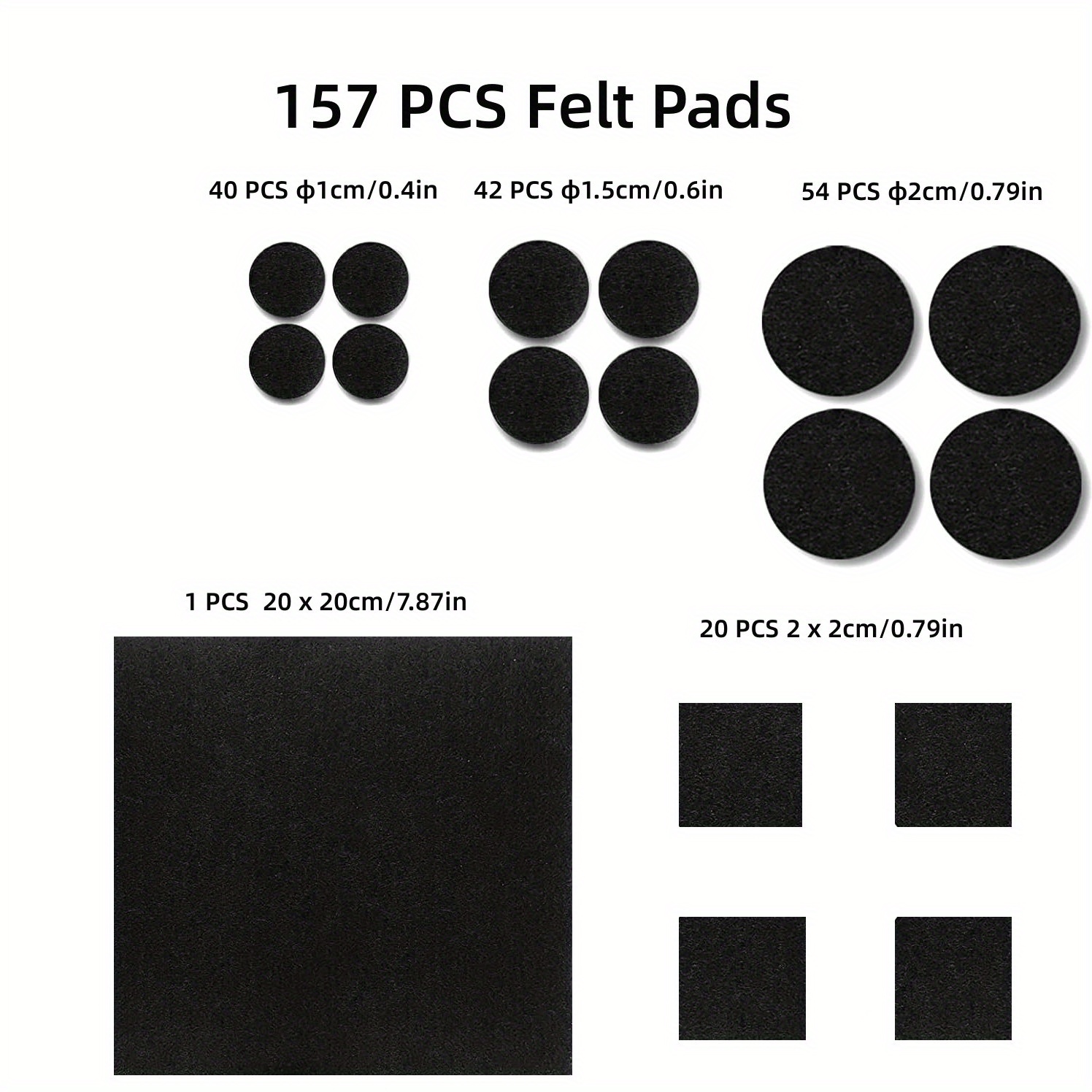 Felt Furniture Pads Self Adhesive -182 Pcs , Cuttable Anti Scratch