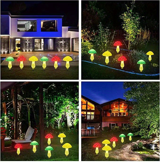 Solar Panel Mushroom Heads Solar Mushroom String Light - Temu