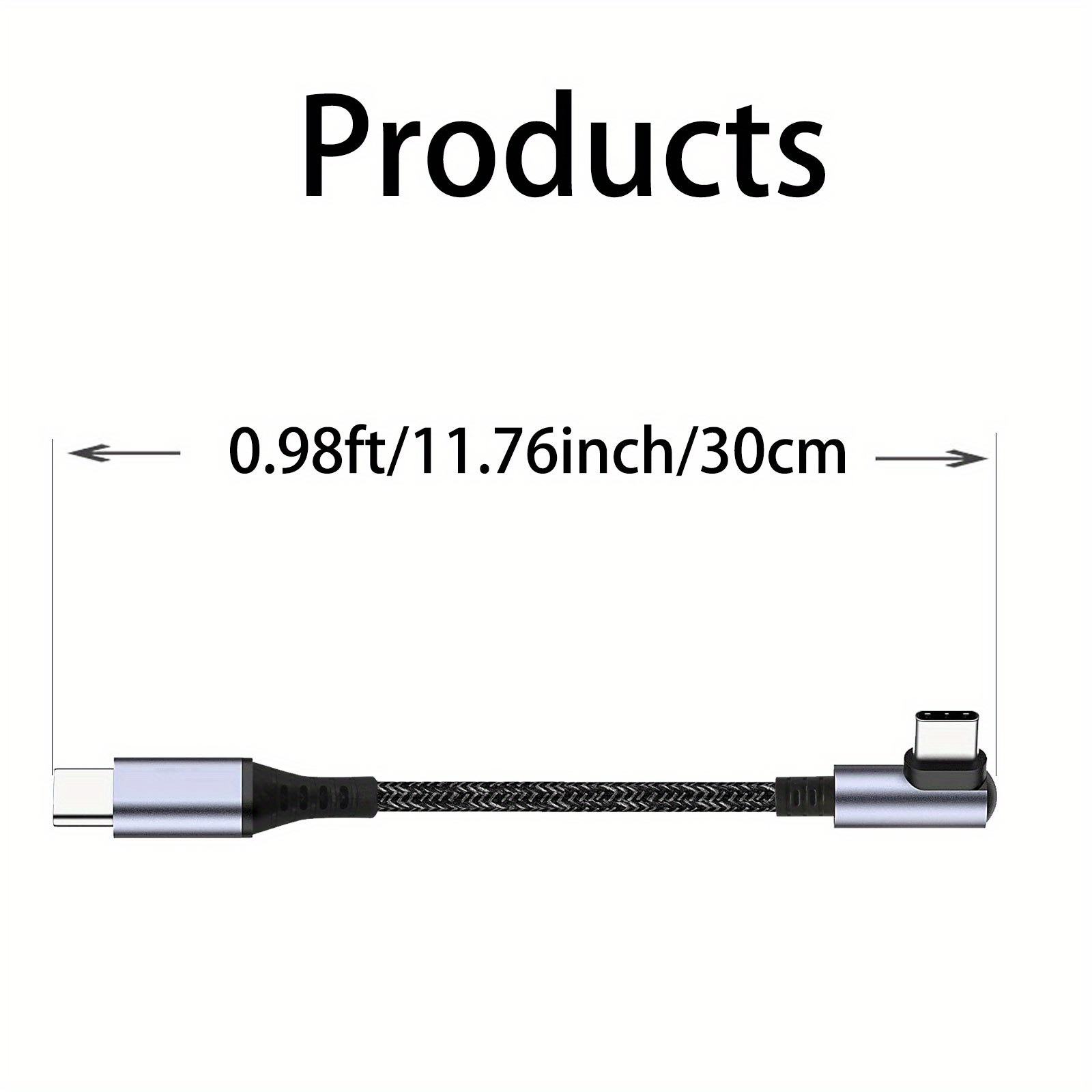 Câble USB C Vers USB C Angle Droit 0 5 M Lot De 2 PD 50 W - Temu Belgium