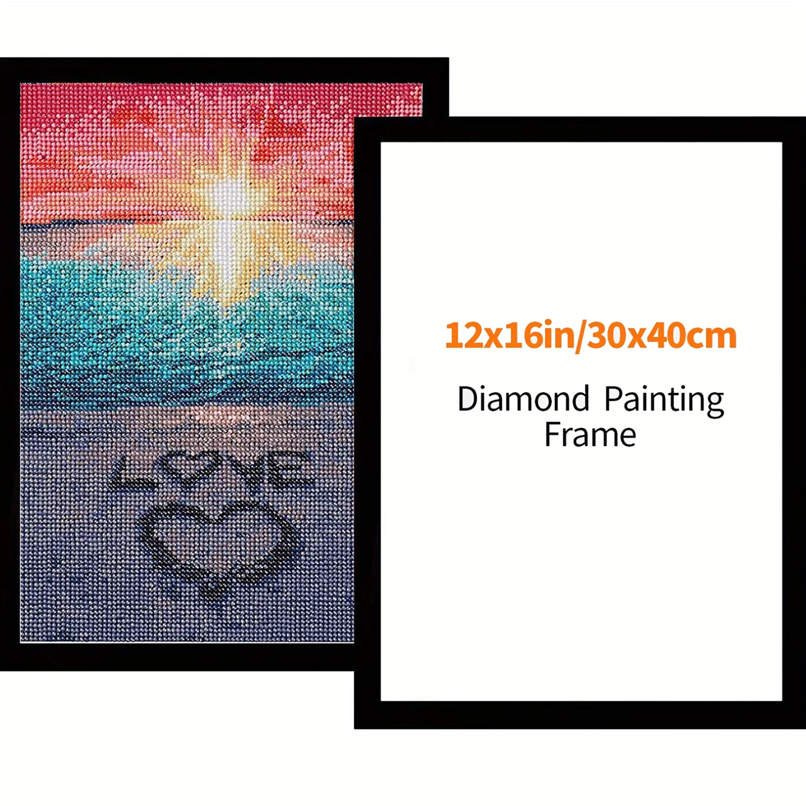 NAIMOER 2Pack Diamond Painting Frames, Frames for 12x16in/30x40cm Diamond  Painting Canva, Magnetic Diamond Art Frame Self-Adhesive, Diamond Painting