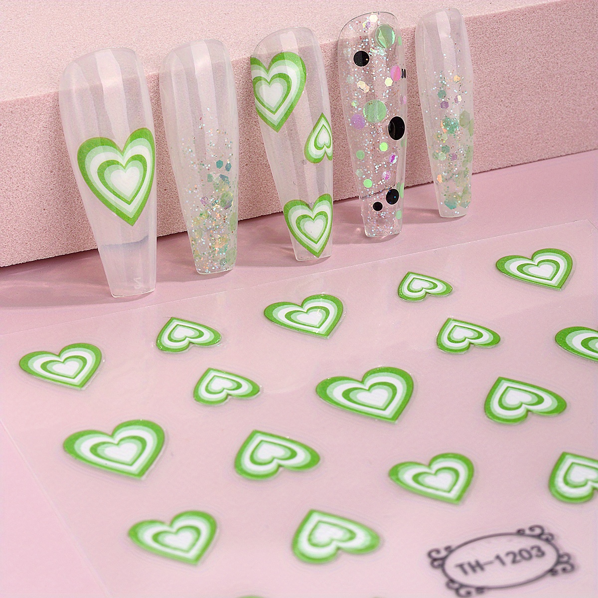 3d Heart Love Nail Art Stickers Valentine Self adhesive Temu