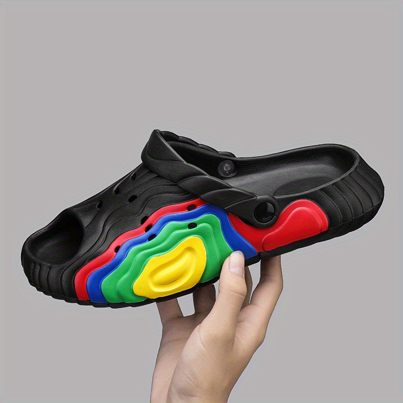 Men's Rainbow Stitching Print Summer Home Slippers