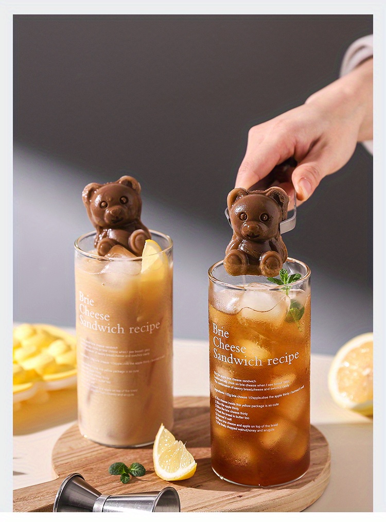 1pc Food-Grade Cute Teddy Bear Ice Cube Tray, Ice Cube Maker, Easy Release  Ice Maker, For Soft Drinks, Whisky, Cocktail, And More, Kitchen Accessories